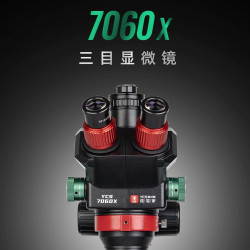YCS 7060X (3D Continuous Zoom) 7X-60X Trinocular Stereo Zoom Microscope With 0.5X CTV Camera Zoom Lens & LED Light