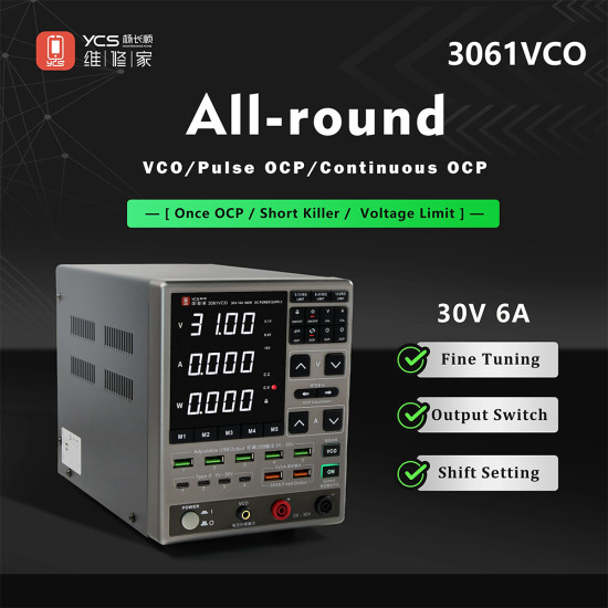 YCS 3061VCO Adjustable Digital Display DC Power Supply (30V / 6A)