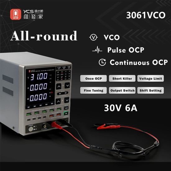 YCS 3061VCO Adjustable Digital Display DC Power Supply (30V / 6A)
