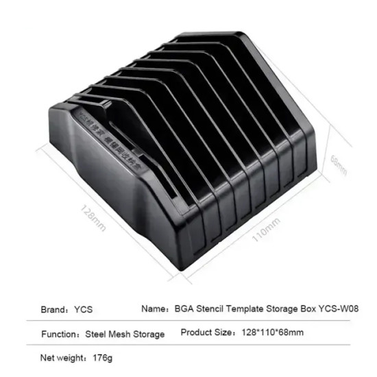 YCS W08 BGA Reballing Stencil Storage Box