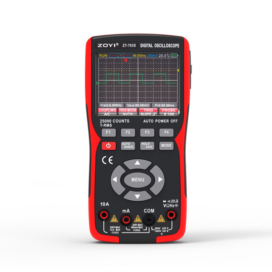 Zoyi ZT-703S Dual Channel 50MHz Digital Storage Oscilloscope Multimeter Signal Generator (3 in 1)