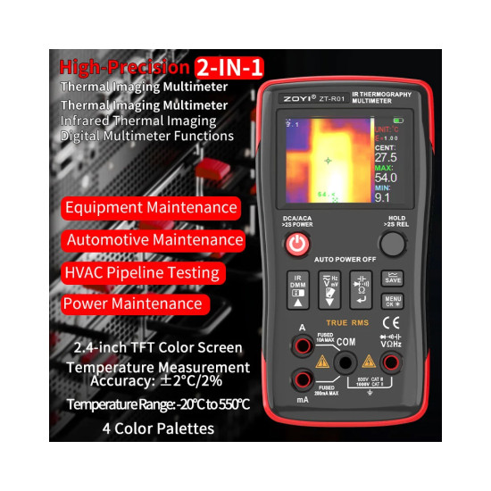 ZOYI ZT-R01 Thermal Imaging With True RMS Digital Multimeter (2IN1)